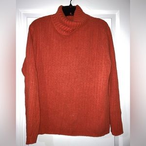 Faded Glory comfy, ribbed, turtleneck sweater in orange, size 1X.